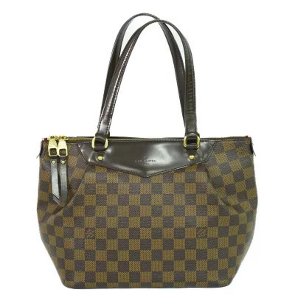 Louis Vuitton LV Westminster Damier Tote Bag Canvas Leather Ebene Brown